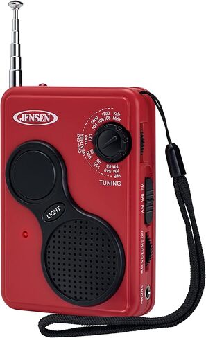 JENSEN JEP-100 Portable AM/FM Weather Band Radio with Flashlight, Compact Size Emergency Radio, Receives Broadcast by NOAA on All 7 Weather Band Frequencies in Saudi Arabia