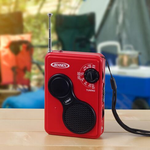 JENSEN JEP-100 Portable AM/FM Weather Band Radio with Flashlight, Compact Size Emergency Radio, Receives Broadcast by NOAA on All 7 Weather Band Frequencies in Saudi Arabia
