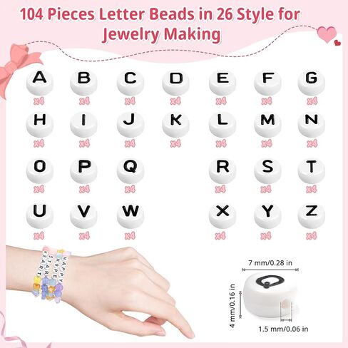مجموعة صنع أساور الخرز، 996 قطعة من أساور الصداقة المصنوعة من الأكريليك DIY مجموعة أدوات صنع المجوهرات للفتيات البالغات، بما في ذلك ملقط على شكل نجمة مربعة مستديرة على شكل قلب ولوحة خرز وخيوط مرنة in Kuwait