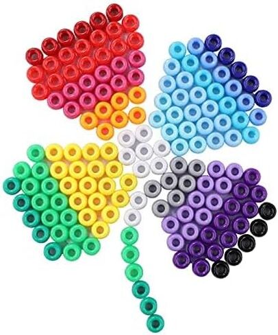 طقم خرز المهر، 3000 قطعة 9 ملم طقم خرز المهر في 18 لونًا مع خرز الحروف، خرز الحب وسلسلة مرنة لتضفير الشعر DIY سوار قلادة سلسلة مفاتيح وصناعة المجوهرات in Kuwait