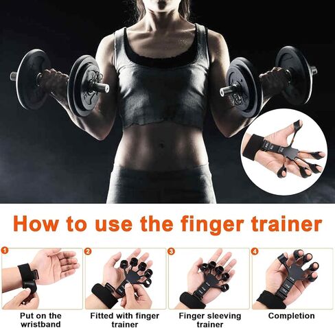 جهاز تدريب قوة قبضة اليد، مقوي للأصابع، 6 مستويات مقاومة للتمرين، يد قابلة للتعديل للعلاج، وتخفيف آلام التهاب المفاصل (أسود + رمادي، قطعتان) in Saudi Arabia