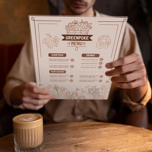 WeChef 8.5 بوصة × 14 بوصة غطاء قائمة من الفينيل الشفاف مزدوج الجوانب 2 عرض حامل قائمة بلاستيكي تحميل علوي للمطاعم والمقهى 30 حزمة in Kuwait