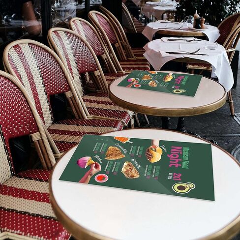 WeChef 8.5 بوصة × 14 بوصة غطاء قائمة من الفينيل الشفاف مزدوج الجوانب 2 عرض حامل قائمة بلاستيكي تحميل علوي للمطاعم والمقهى 30 حزمة in Kuwait