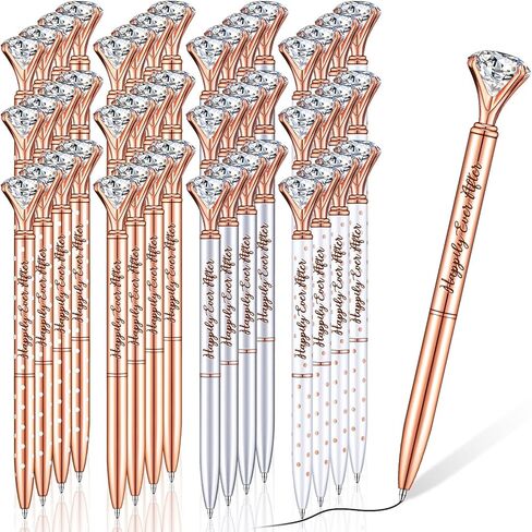 Yexiya الزفاف دش الأقلام الأقلام الماس الزفاف الكريستال أقلام بسعادة من أي وقت مضى بعد الأقلام بلينغ المعادن الحبر الأسود أقلام الحبر الوردي الأقلام الذهبية لاستحمام الزفاف النساء الفتيات هدية مكتب العرض (24 جهاز كمبيوتر شخصى) in Kuwait