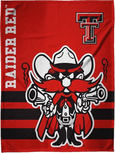 Sleep Squad Texas Tech Red Raiders Raider Red Mascot 60" x 80" Raschel Plush Blanket – A Collegiate Mascot Throw in Saudi Arabia