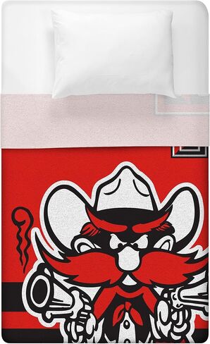 Sleep Squad Texas Tech Red Raiders Raider Red Mascot 60" x 80" Raschel Plush Blanket – A Collegiate Mascot Throw in Saudi Arabia