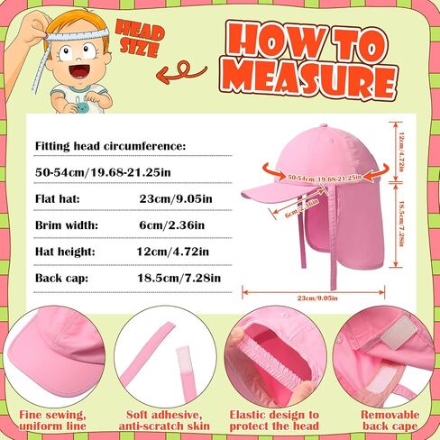 2 Pcs Kids Summer Sun Hat with Neck Flap for Girl Boy Toddler Beach Baseball Hat UPF Protection for Baby 2-6t in Saudi Arabia