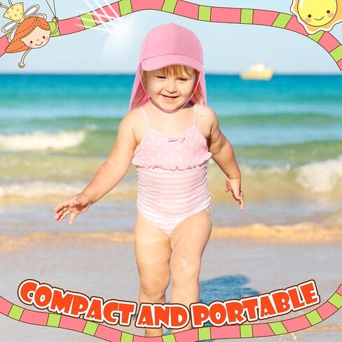 2 Pcs Kids Summer Sun Hat with Neck Flap for Girl Boy Toddler Beach Baseball Hat UPF Protection for Baby 2-6t in Saudi Arabia