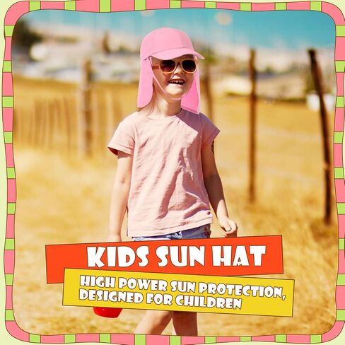 2 Pcs Kids Summer Sun Hat with Neck Flap for Girl Boy Toddler Beach Baseball Hat UPF Protection for Baby 2-6t in Saudi Arabia