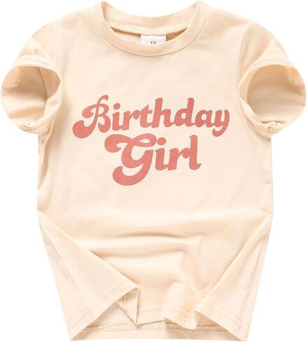 قميص عيد ميلاد فتاة طفلة عيد ميلاد تي شيرت قصير الأكمام أعلى كعكة سحق الزي الملابس in Kuwait