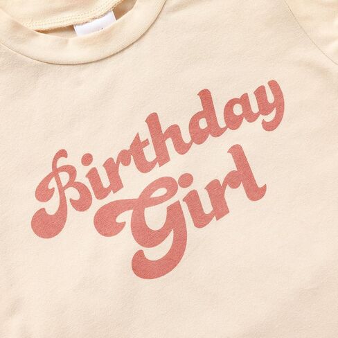 قميص عيد ميلاد فتاة طفلة عيد ميلاد تي شيرت قصير الأكمام أعلى كعكة سحق الزي الملابس in Kuwait