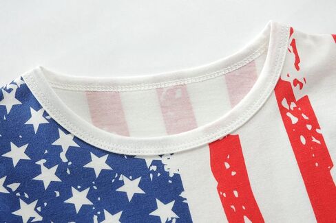 Patriotic T-Shirts Toddler Girls 4th of July Shirts Summer Tees Kids American Flag Tops in Saudi Arabia