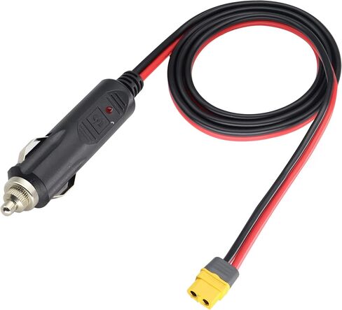 XT60 إلى ولاعة السجائر محول Cable16AWG XT60 أنثى إلى ولاعة السجائر الذكور كابل شحن لجهاز XT60 جاك بطارية شحن جهاز سيارة قارب RV الطائرة بدون طيار. [1 م/3.3 قدم/f](xt60) in Saudi Arabia