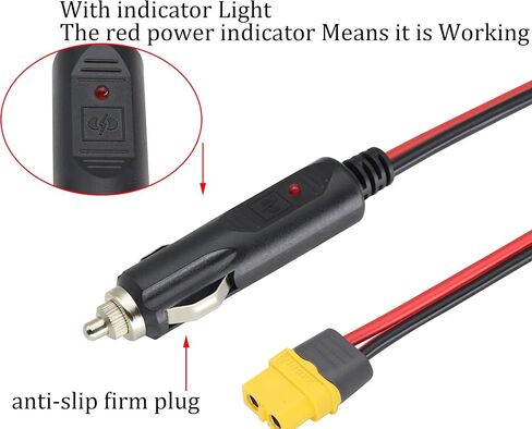 XT60 إلى ولاعة السجائر محول Cable16AWG XT60 أنثى إلى ولاعة السجائر الذكور كابل شحن لجهاز XT60 جاك بطارية شحن جهاز سيارة قارب RV الطائرة بدون طيار. [1 م/3.3 قدم/f](xt60) in Saudi Arabia
