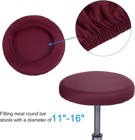 PATIKIL 11" Round Bar Stool Cover, 2 Pack Washable Elastic Stool Cushion Cover for Diameter 11"-14" Chair, Earthy Gold in Saudi Arabia