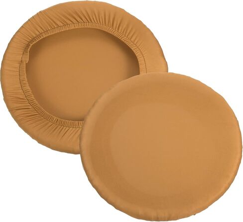 PATIKIL 11" Round Bar Stool Cover, 2 Pack Washable Elastic Stool Cushion Cover for Diameter 11"-14" Chair, Earthy Gold in Saudi Arabia