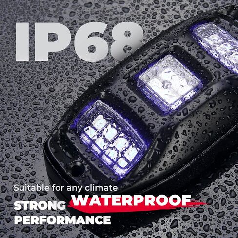 KEMIMOTO 8 Pods Rock Lights Kits لـ UTV مع التحكم في APP/RF، وضع الموسيقى متعدد الألوان، إضاءة النيون تحت التوهج لشاحنة ATV، أضواء الصخور LED المتوافقة مع Polaris RZR Can-Am X3 Sportsman in Saudi Arabia