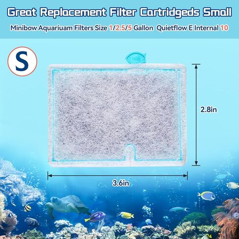 10 عبوات من خراطيش مرشحات حوض السمك الصغيرة لفلتر الطاقة الداخلي E مقاس 10 و1/2.5/5 جالون مرشحات حوض السمك الصغيرة مع ملصق مجاني in Kuwait