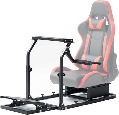 حامل قمرة القيادة لمحاكاة السباق مناسب لـ Logitech G29 G920 G923، Thrustmaster T300 T300RS، حامل محاكاة القيادة قابل للتعديل بدون ناقل حركة دواسة عجلة القيادة ومقعد in Kuwait