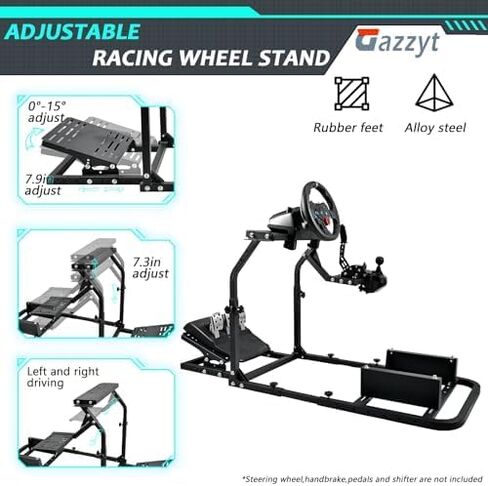 حامل قمرة القيادة لمحاكاة السباق مناسب لـ Logitech G29 G920 G923، Thrustmaster T300 T300RS، حامل محاكاة القيادة قابل للتعديل بدون ناقل حركة دواسة عجلة القيادة ومقعد in Kuwait
