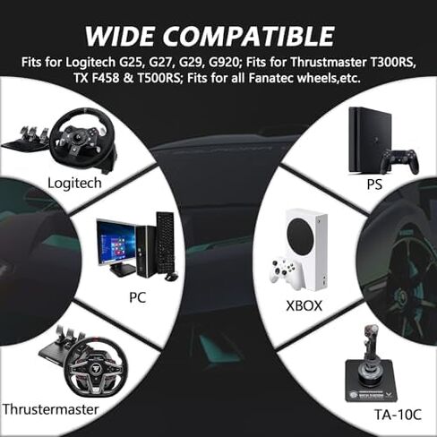 حامل قمرة القيادة لمحاكاة السباق مناسب لـ Logitech G29 G920 G923، Thrustmaster T300 T300RS، حامل محاكاة القيادة قابل للتعديل بدون ناقل حركة دواسة عجلة القيادة ومقعد in Kuwait