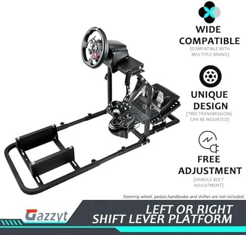 حامل قمرة القيادة لمحاكاة السباق مناسب لـ Logitech G29 G920 G923، Thrustmaster T300 T300RS، حامل محاكاة القيادة قابل للتعديل بدون ناقل حركة دواسة عجلة القيادة ومقعد in Kuwait