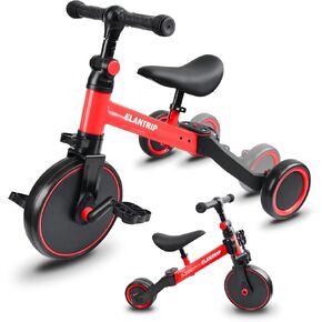 Elantrip 5 in 1 Balance Bike للأطفال من سن 1 إلى 3 سنوات ، أطفال Toddler Thercycle Kids Trikes Trikes ، أفضل ألعاب للبنين والفتاة ، وتدريب التوازن ، والمقعد القابل للتعديل والدواسة القابلة للإزالة in Kuwait