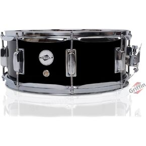 Griffin Snare Drum-14 "X 5.5" (Poplarpro Edition) قذيفة خشبية مع الانتهاء من PVC أسود ، رأس مغلفة ، شرف ، طبل ونظام ضبط 8-lug in Saudi Arabia