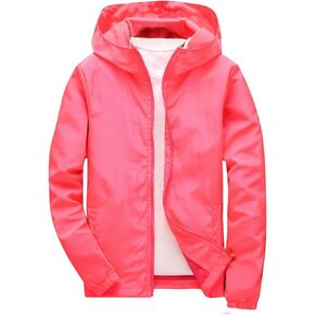 Boys Girls Uniform Windbreaker Jacket Waterproof Lightweight Rain Jacket Youth Boys Fall Hooded Rain Coats w/Pockets in Saudi Arabia