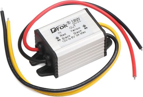 DROK 12v to 3.7v Buck Converter, DC 8-35V to 3.7V 3A 11W Voltage Regulator Board Power Supply Module, 5V 6V 9V 12V 24V Waterproof Car Volt Step Down Buck Converter in Saudi Arabia