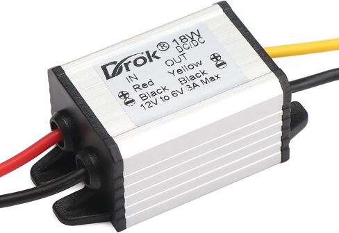 DROK 12v to 3.7v Buck Converter, DC 8-35V to 3.7V 3A 11W Voltage Regulator Board Power Supply Module, 5V 6V 9V 12V 24V Waterproof Car Volt Step Down Buck Converter in Saudi Arabia