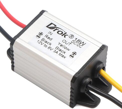 DROK 12v to 3.7v Buck Converter, DC 8-35V to 3.7V 3A 11W Voltage Regulator Board Power Supply Module, 5V 6V 9V 12V 24V Waterproof Car Volt Step Down Buck Converter in Saudi Arabia