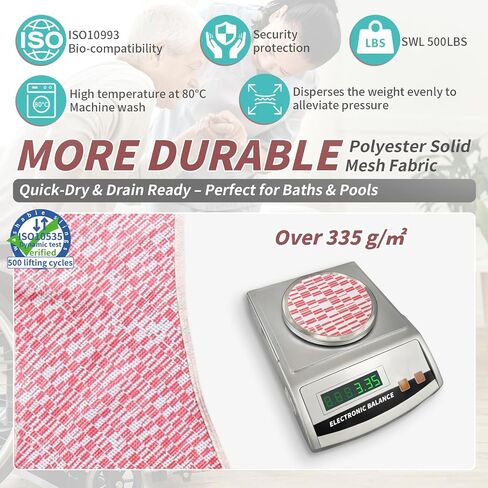 Patient Lift Sling with Commode Opening for Toileting,Medical Full Body Sling for Bedridden/Elderly to Transfer,Reposition,Bathing-500Lbs (Red Geometric Pattern, Large) in Saudi Arabia