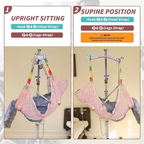 Patient Lift Sling with Commode Opening for Toileting,Medical Full Body Sling for Bedridden/Elderly to Transfer,Reposition,Bathing-500Lbs (Red Geometric Pattern, Large) in Saudi Arabia