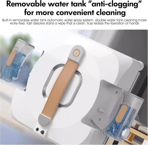Window Cleaning Robot, Automatic Window Cleaner Robot Double-Sided Spray Water, 3500Pa Suction Power, 110ml Tank, Intelligent Path Planning, 4 Cleaning Modes (YW703-White) in Saudi Arabia