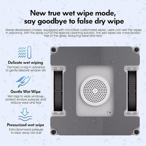 Window Cleaning Robot, Automatic Window Cleaner Robot Double-Sided Spray Water, 3500Pa Suction Power, 110ml Tank, Intelligent Path Planning, 4 Cleaning Modes (YW703-White) in Saudi Arabia