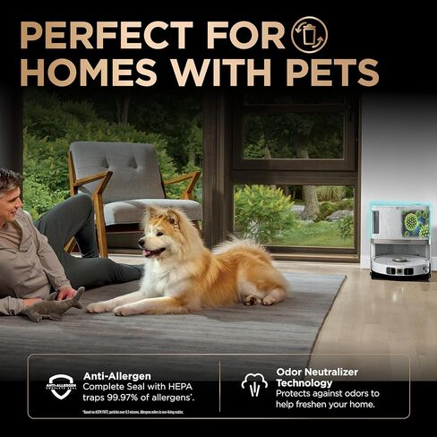 Shark Robot Vacuum & MOP ، PowerDetect Nevertouch Pro ، الفارغة الذاتية ، والتعويض عن الذات مع سعة حطام وسدة ذاتية ، و 60 يومًا ، وخزان إعادة ملء لمدة 30 يومًا ، و 5 تقنيات PowerDetect ، و AV2800 (متجدد) (متجدد) in Saudi Arabia