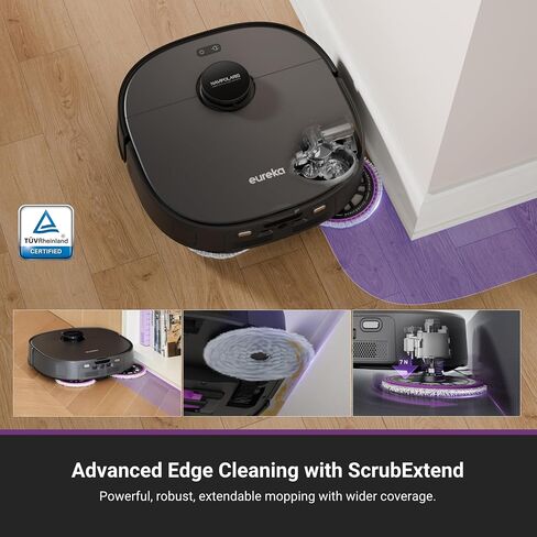 Eureka E20 Plus Robot Vacuum and Mop Combo, Robot Vacuum Cleaner with Bagless Self Emptying Station, 45-Day Capacity 8000Pa Suction and Anti Hair-Tangling Brush App Control LiDAR Navigation in Saudi Arabia