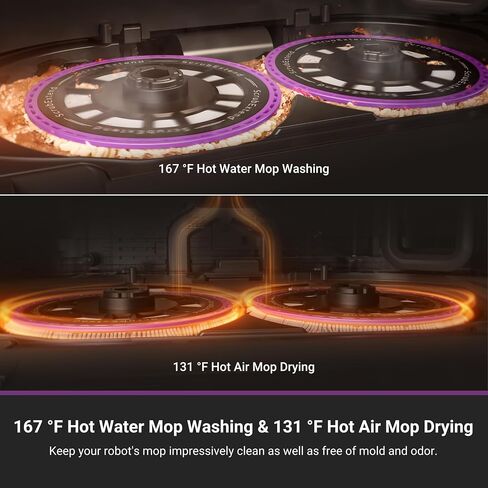 Eureka E20 Plus Robot Vacuum and Mop Combo, Robot Vacuum Cleaner with Bagless Self Emptying Station, 45-Day Capacity 8000Pa Suction and Anti Hair-Tangling Brush App Control LiDAR Navigation in Saudi Arabia