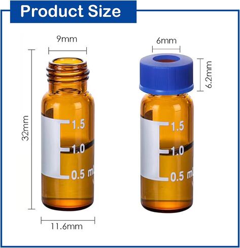 قوارير 2ml Autosampler ، 9-425 قوارير HPLC مع غطاء المسمار ، PTFE البيضاء و SINGEN in Kuwait