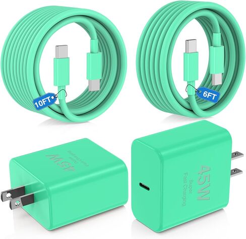 45W شاحن لـ iPhone 16 15 Pro Max Fast Charging 10 FT ، Long iPhone 16 15 Plus Charger Cord مع كتلة شاحن USBC لـ MacBook Air 13/11 بوصة M1/M2،2022 2020 2019 2018 المحمول ، iPad Pro/Air-Black in Kuwait