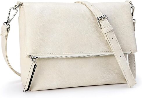 KALIDI Vintage Vegan Leather Crossbody Bag PU Shoulder Bag Handbag Multiple Pockets Adjustable Removable Strap Women in Kuwait