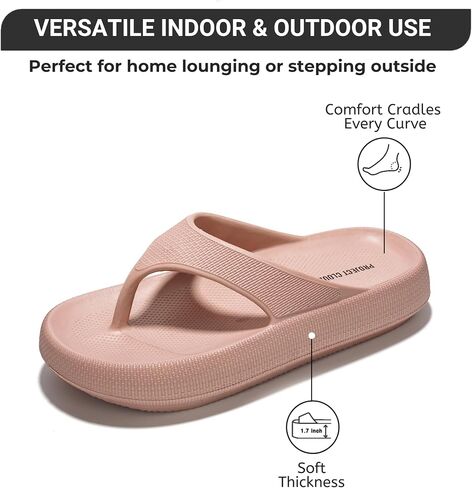 Project Cloud House Slippers Womens Sandals - Non-Slip and Lightweight Recovery Slippers for Women Beach Essentials Water Slides for Women (Pillow Strap, White, 10) in Saudi Arabia
