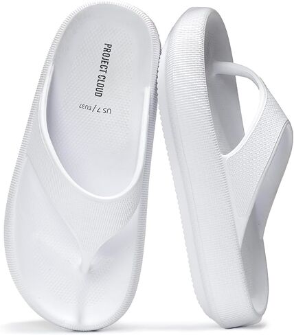 Project Cloud House Slippers Womens Sandals - Non-Slip and Lightweight Recovery Slippers for Women Beach Essentials Water Slides for Women (Pillow Strap, White, 10) in Saudi Arabia