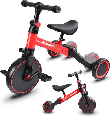 Elantrip 5 in 1 Balance Bike للأطفال من سن 1 إلى 3 سنوات ، أطفال Toddler Thercycle Kids Trikes Trikes ، أفضل ألعاب للبنين والفتاة ، وتدريب التوازن ، والمقعد القابل للتعديل والدواسة القابلة للإزالة in Kuwait