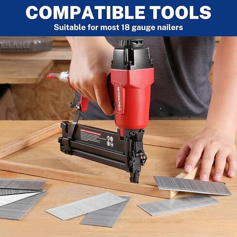 Workpro 2 بوصة 18 Gauge Brad Nails ، 6000 Count Universal Brad Nails for Pneumatic ، Electric Brad Nailer in Saudi Arabia