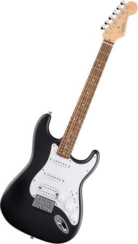 Fender Squier لاول مرة سلسلة Stratocaster HT HSS الكهربائية ، الغيتار المبتدئين ، ضمان لمدة عامين ، يشمل دروس مجانية ، أسود مع ساتان يوريتان إنهاء in Kuwait