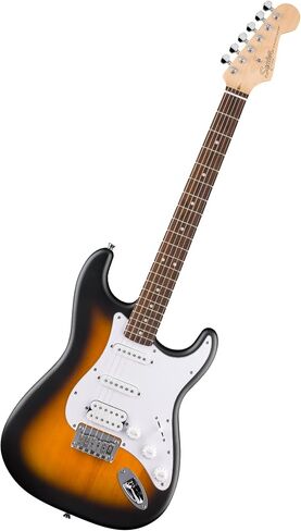 Fender Squier لاول مرة سلسلة Stratocaster HT HSS الكهربائية ، الغيتار المبتدئين ، ضمان لمدة عامين ، يشمل دروس مجانية ، أسود مع ساتان يوريتان إنهاء in Kuwait