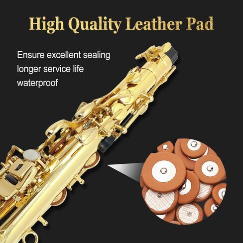 Yinfente Eb Alto Saxophone For Beginners Adult,Saxophone Student,E Flat Alto Sax Full Kit With Reeds,Pads Cushions,Hard Carrying Case,Cleaning Cloth & Rod,Mouthpiece,Gloves,Neck Strap Gold in Saudi Arabia
