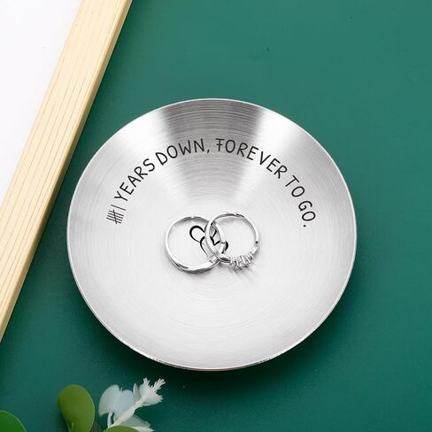 11 Year Anniversay Steel Gifts for Him Happy Wedding Anniversary Steel Gifts for 11th Anniversary Valentines Day Gifts for Him Her Gifts for Boyfriend Girlfriend Husband Gifts from Wife Jewelry Tray in Saudi Arabia